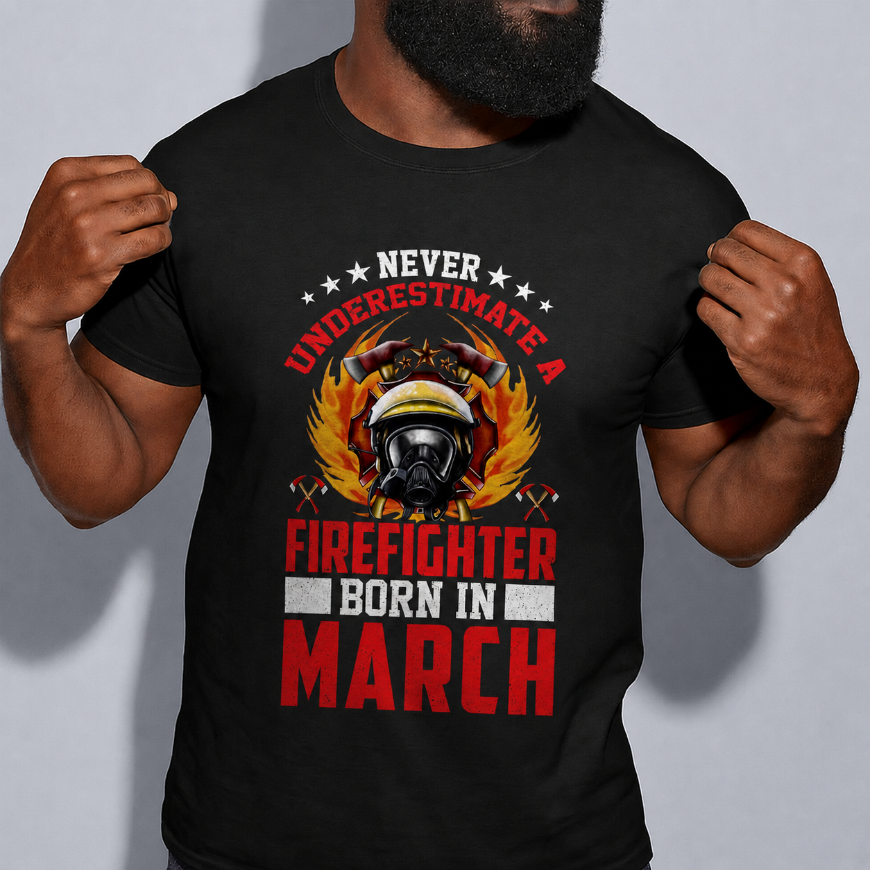 Firefighter Birthday T-Shirt – Born To Be A Hero | All 12 Months Available