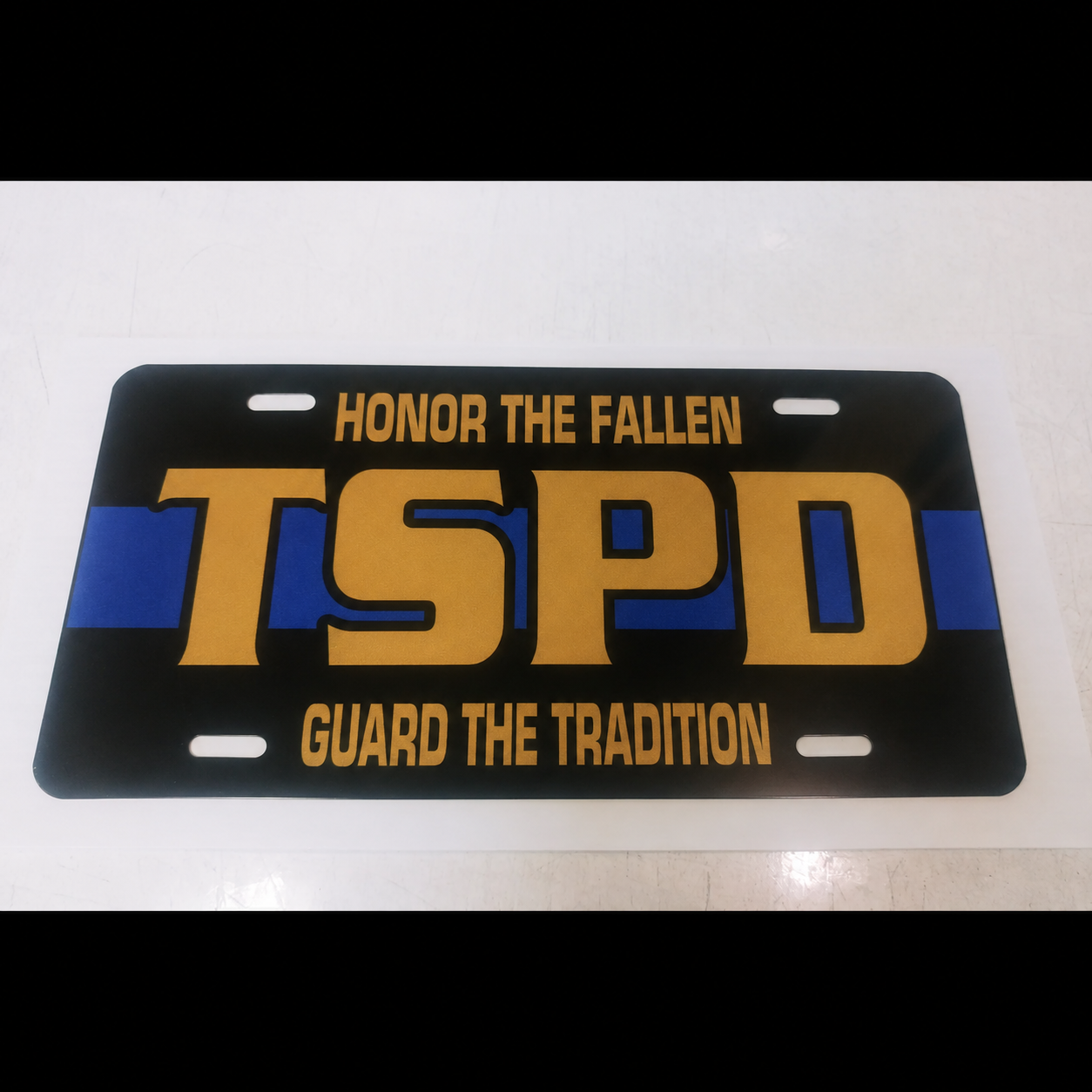 Personalized Police Blue Line License Plate