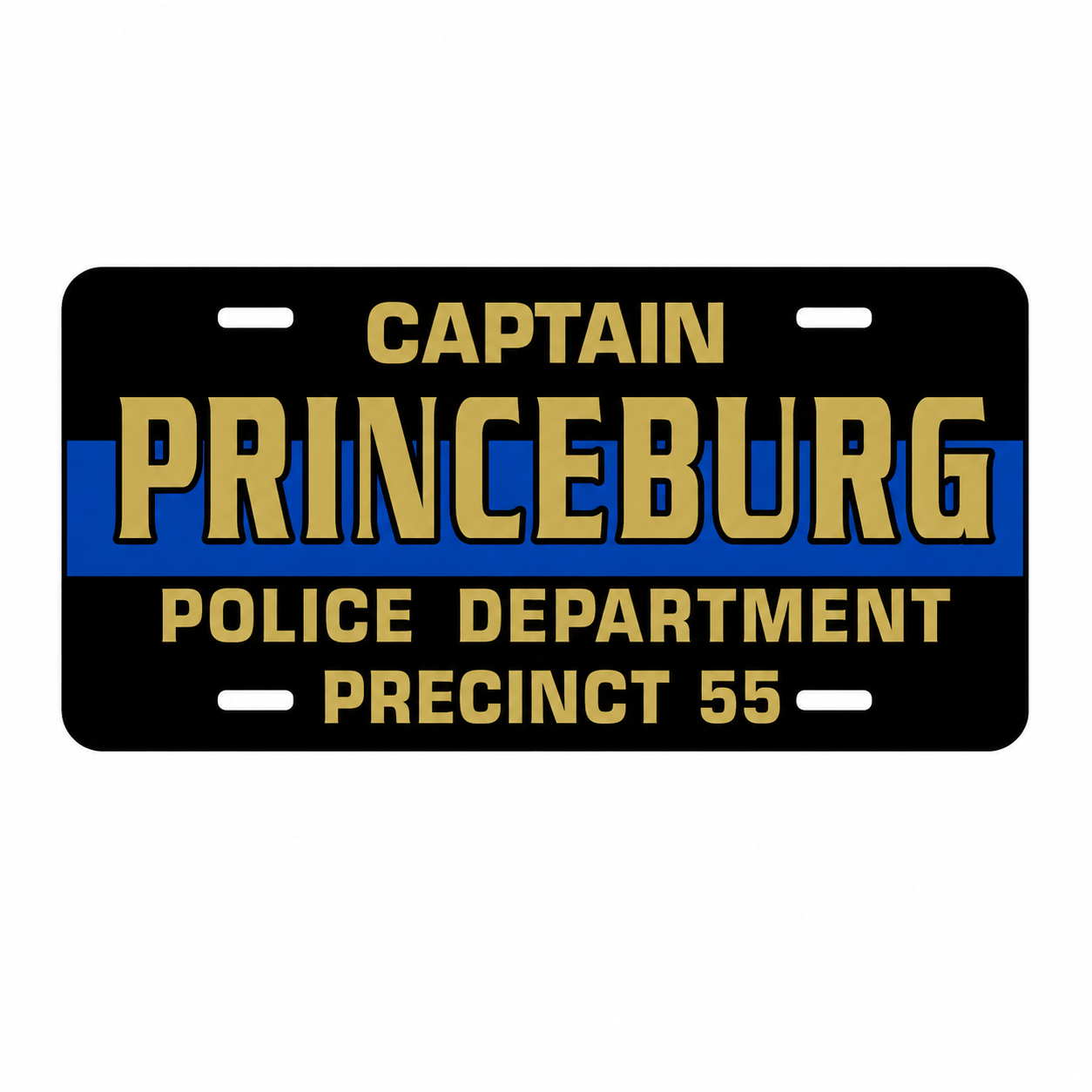 Personalized Police Blue Line License Plate