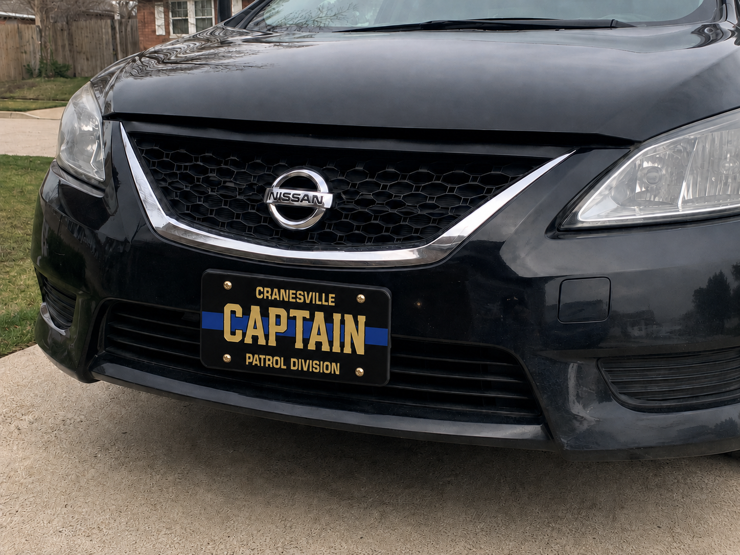 Personalized Police Blue Line License Plate