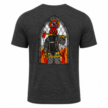 Firefighter Stained Glass T-Shirt | Firefighter Graphic Shirt