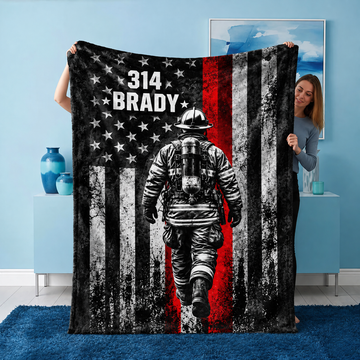 Couverture personnalisée pour pompiers - Motif personnalisé avec le nom du pompier
