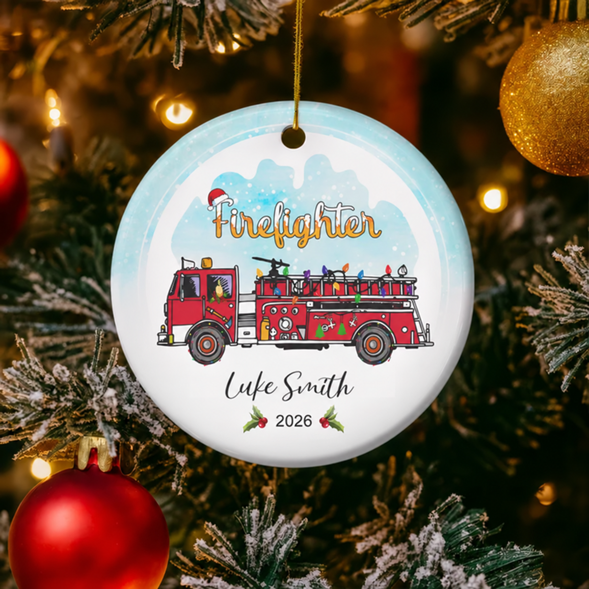 Personalisierter Feuerwehr-Weihnachtsschmuck 2025 – Individuelle Feuerwehr-Weihnachtsdekoration