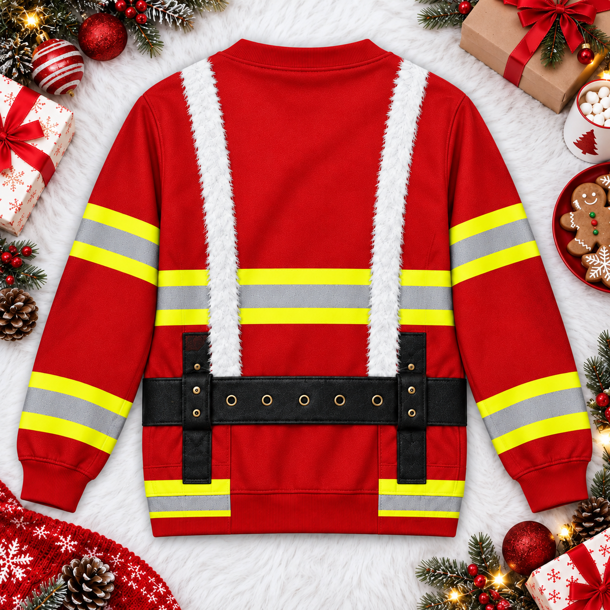 Funny 3D Firefighter Christmas Sweater - Firefighter Gift, Holiday Fireman Shirt Gift for Firefighter
