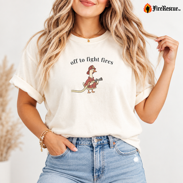 Funny Firefighter Goose Comfort Colors® Tee | Silly First Responder Gift Shirt