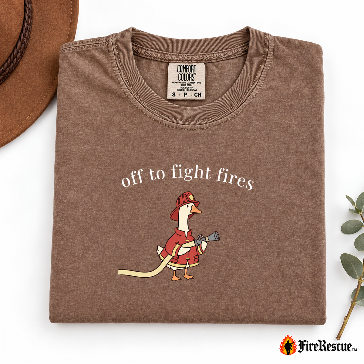 Funny Firefighter Goose Comfort Colors® Tee | Silly First Responder Gift Shirt