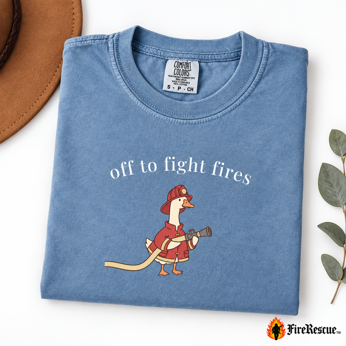 Funny Firefighter Goose Comfort Colors® Tee | Silly First Responder Gift Shirt