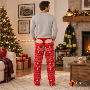 Funny Firefighter Christmas Pajama Pants | Holiday PJs for First Responders