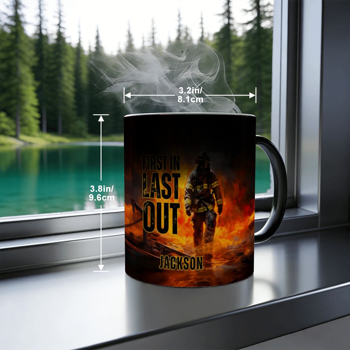 Firefighter Magic Mug - First In Last Out Custom Name