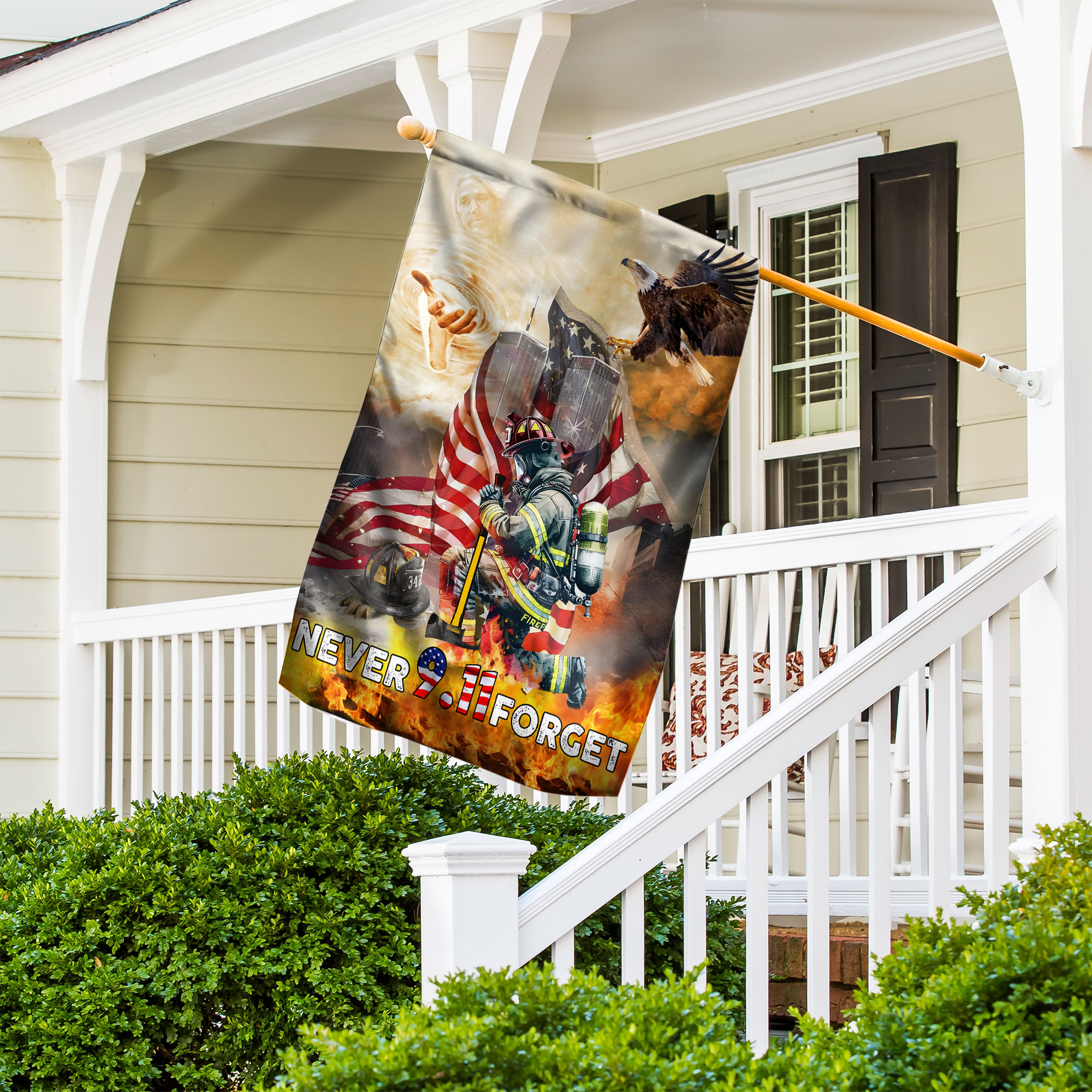 9/11 Never Forget Eagle Memorial Flag - Patriotic American Bald Eagle Flag