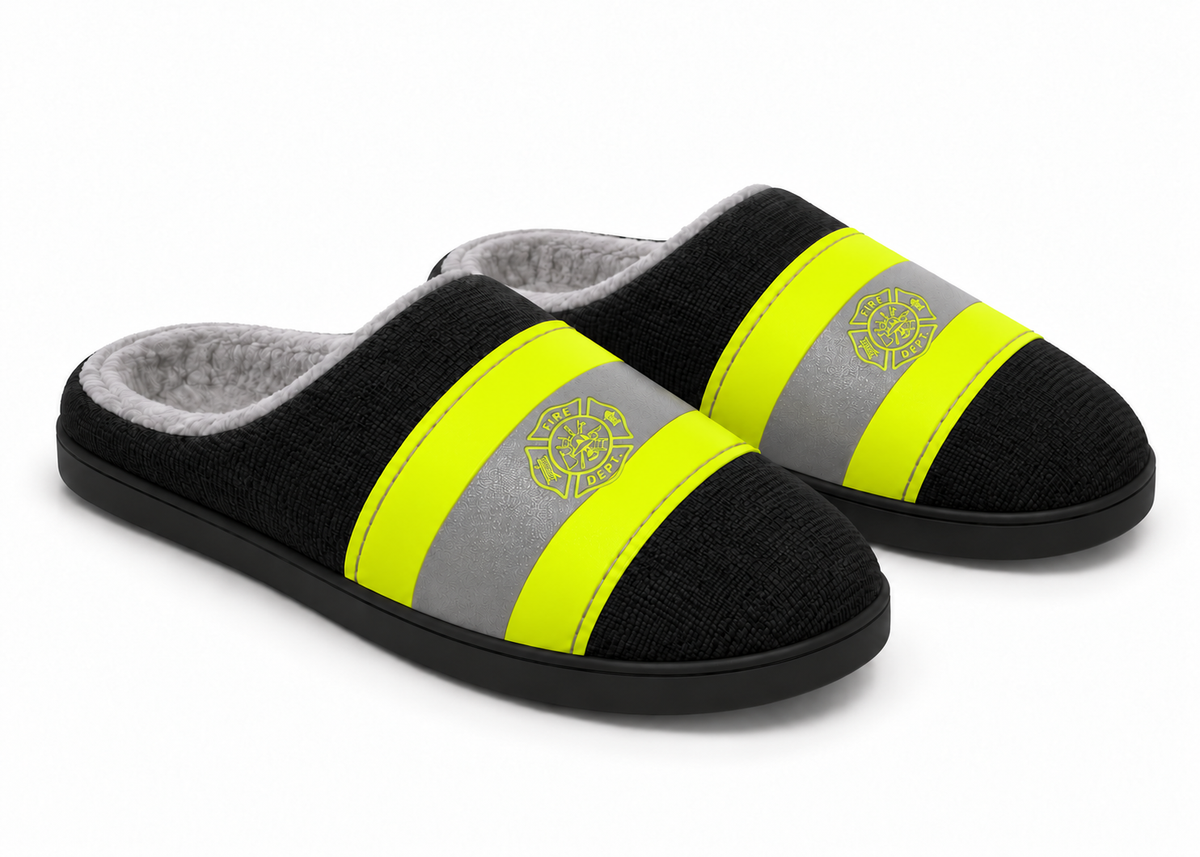 Firefighter Christmas Slippers | Cozy Indoor House Shoes