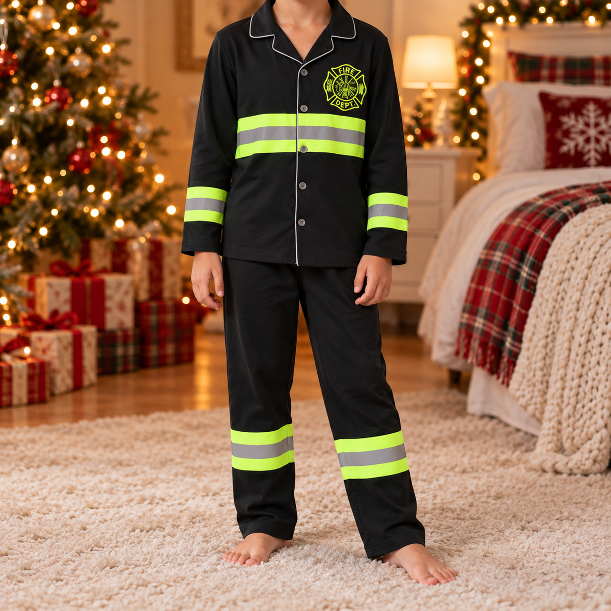 Kids Firefighter Pajama Set | Christmas Matching Family Pajamas