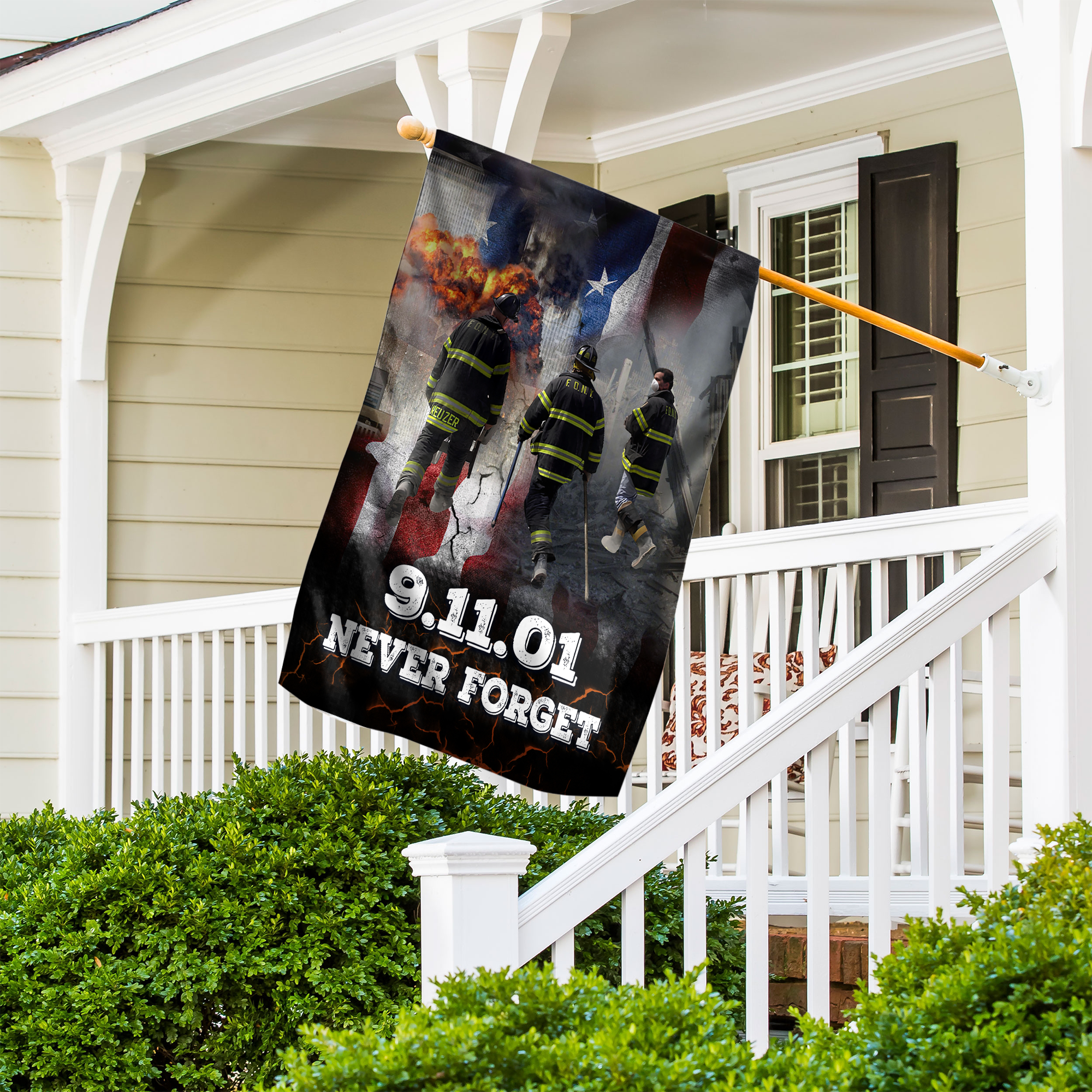 FDNY 9/11 Heroes Memorial Flag - Never Forget Firefighters Patriotic Flag