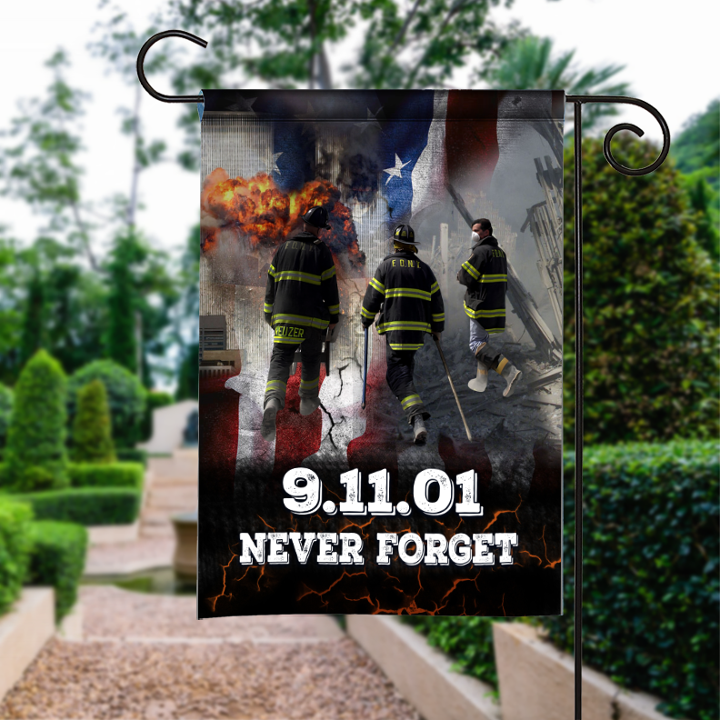 Gedenkflagge für die Helden des 11. September der New Yorker Feuerwehr – Patriotische Flagge zum Gedenken an die Feuerwehrleute