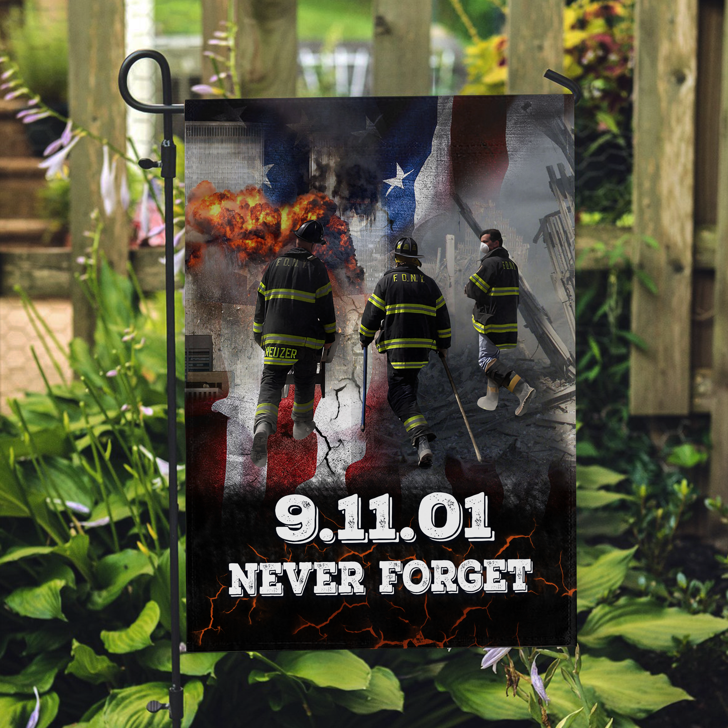 FDNY 9/11 Heroes Memorial Flag - Never Forget Firefighters Patriotic Flag