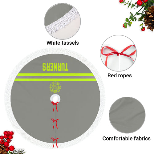 Personalized Firefighter Bunker Gear Christmas Tree Skirt