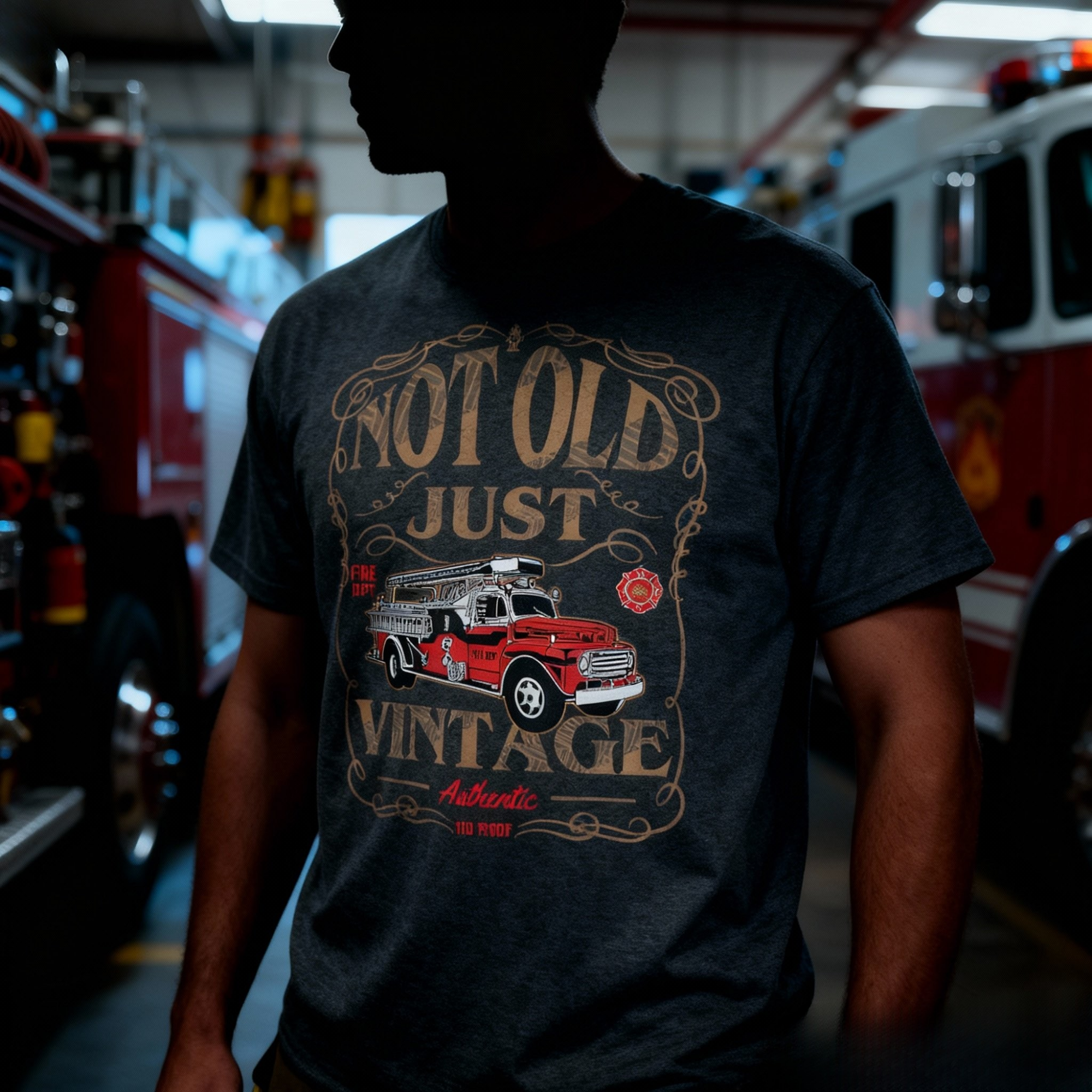 Firefighter Vintage Shirt - Not Old Just Vintage Fire Truck Tee