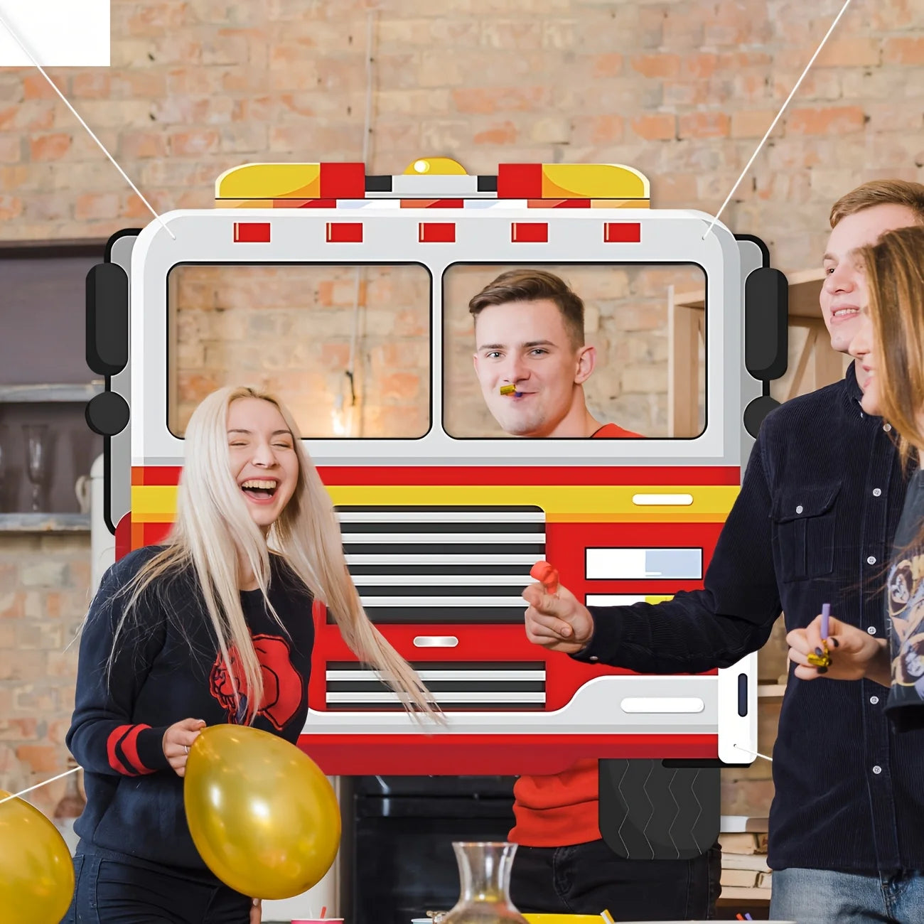 Fire Truck Photo Booth Prop - 2D Banner Frame