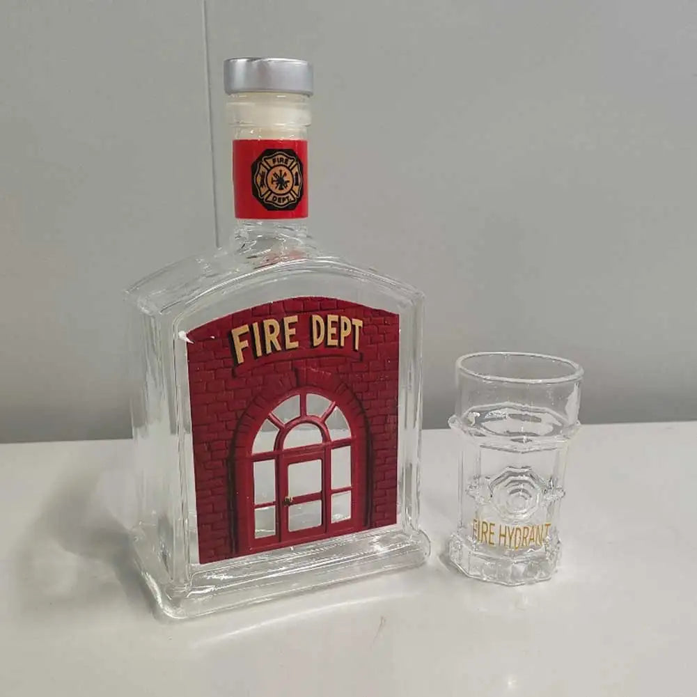Whiskey-Dekanter-Set für Feuerwehrleute – 2-teiliges Set aus Hydrantenglas