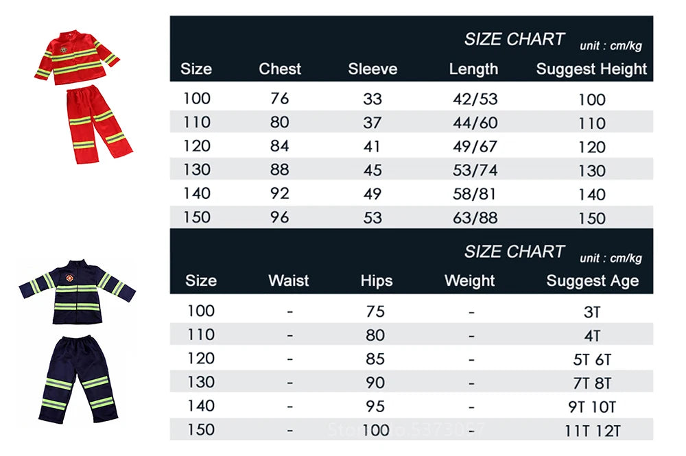 Feuerwehr-Kostümset für Kinder – Feuerwehruniform für Kinder