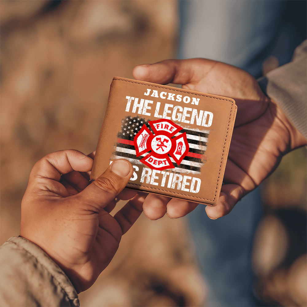 Firefighter Retirement Wallet - The Legend Has Retired Custom Name