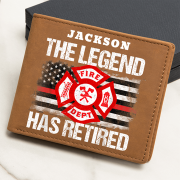 Firefighter Retirement Wallet - The Legend Has Retired Custom Name