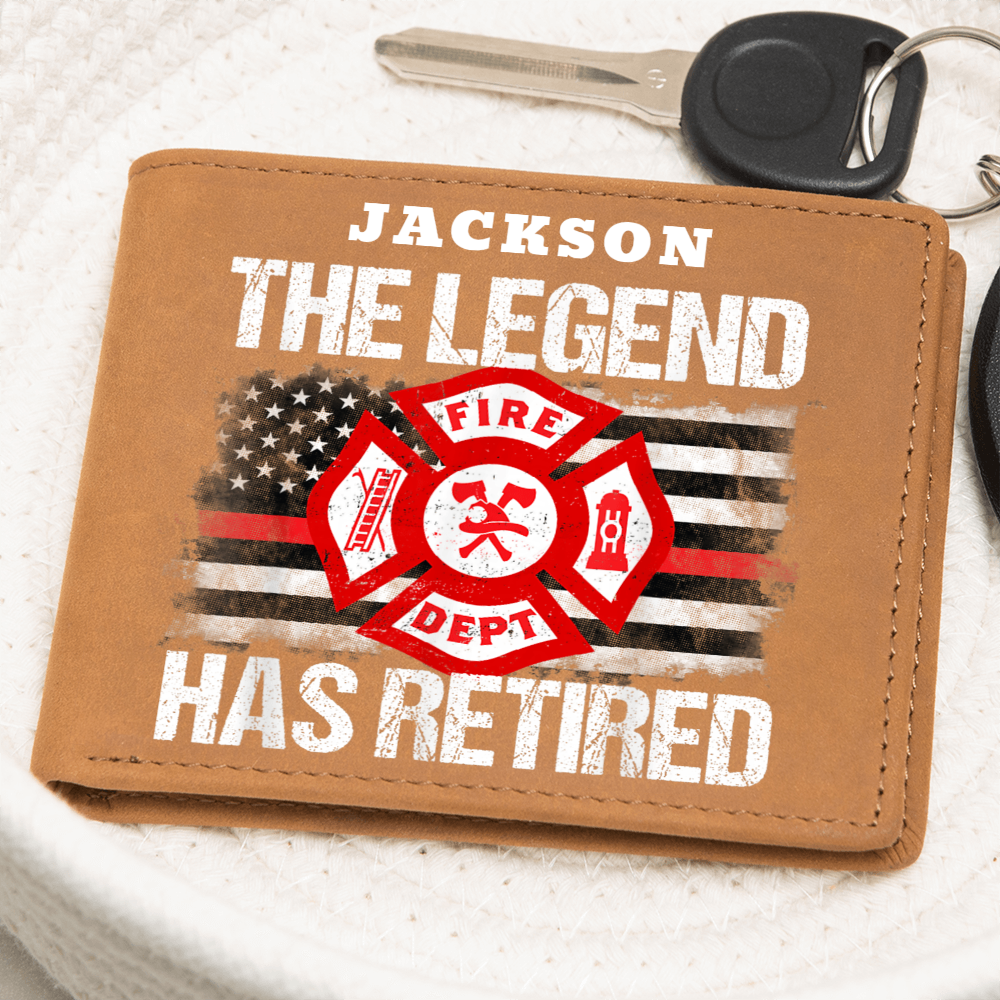 Firefighter Retirement Wallet - The Legend Has Retired Custom Name