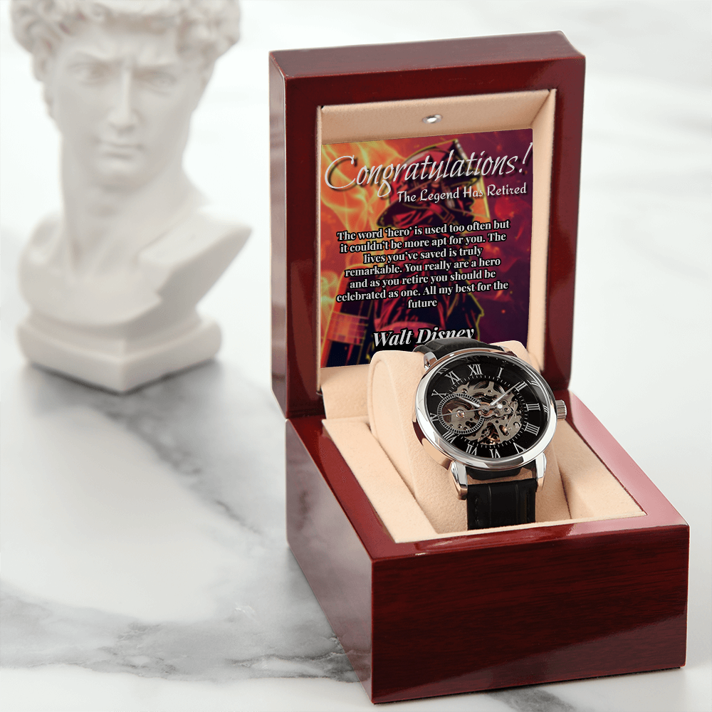 Firefighter Retirement Congratulation Watch - Custom Name Gift