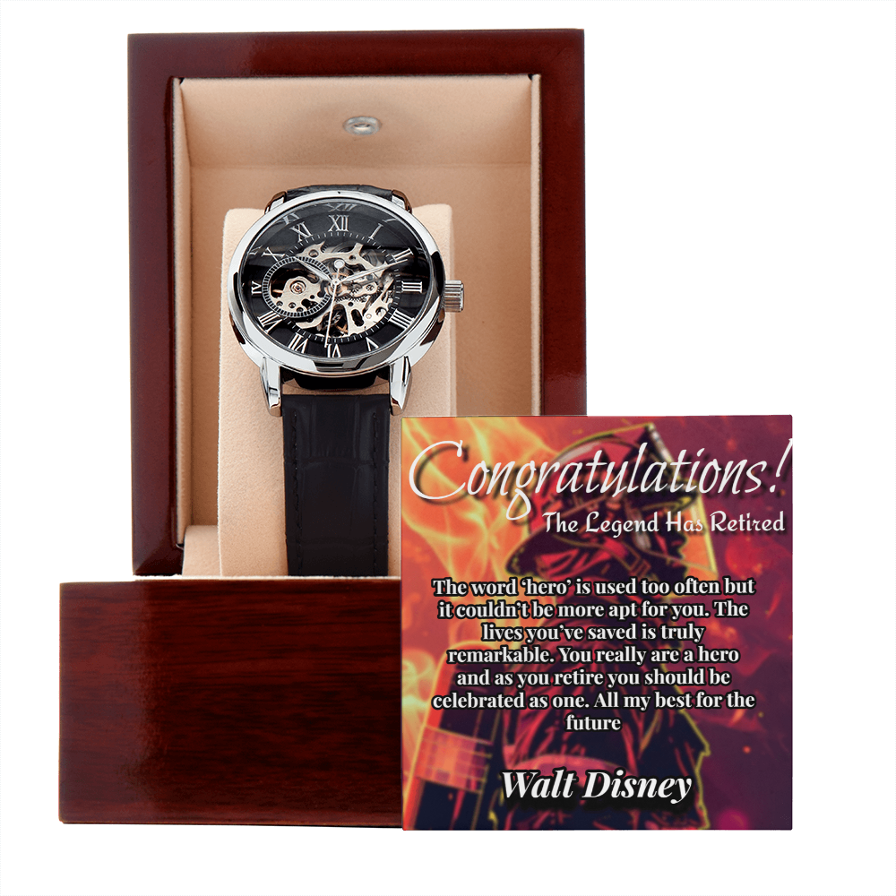 Firefighter Retirement Congratulation Watch - Custom Name Gift