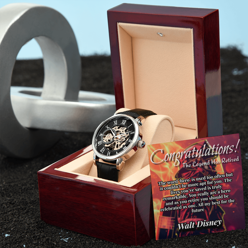 Firefighter Retirement Congratulation Watch - Custom Name Gift