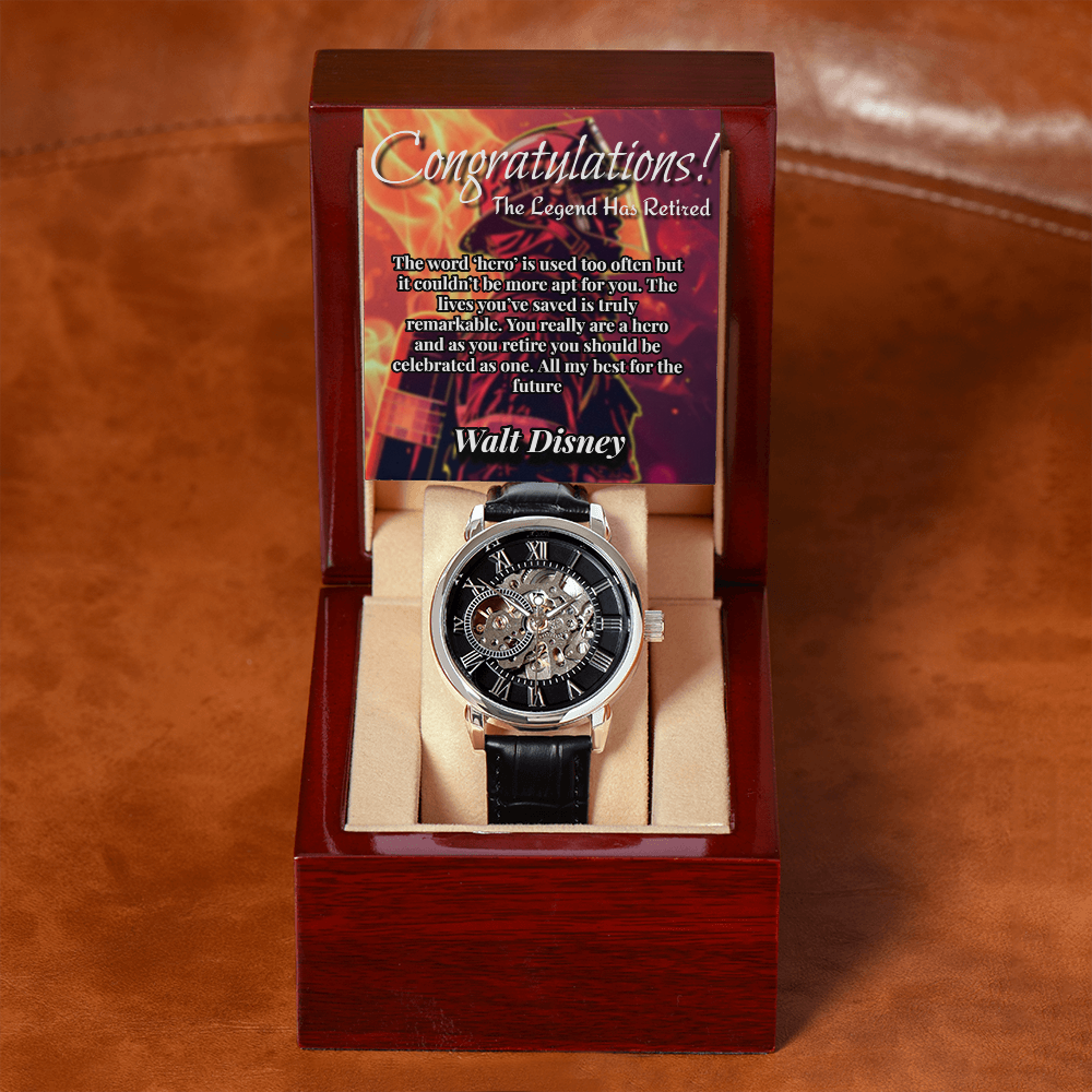 Firefighter Retirement Congratulation Watch - Custom Name Gift