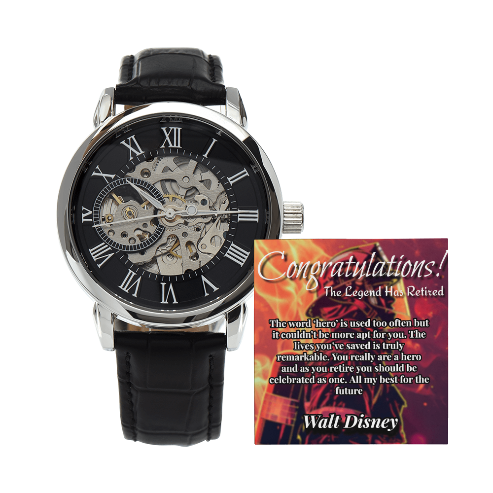 Firefighter Retirement Congratulation Watch - Custom Name Gift