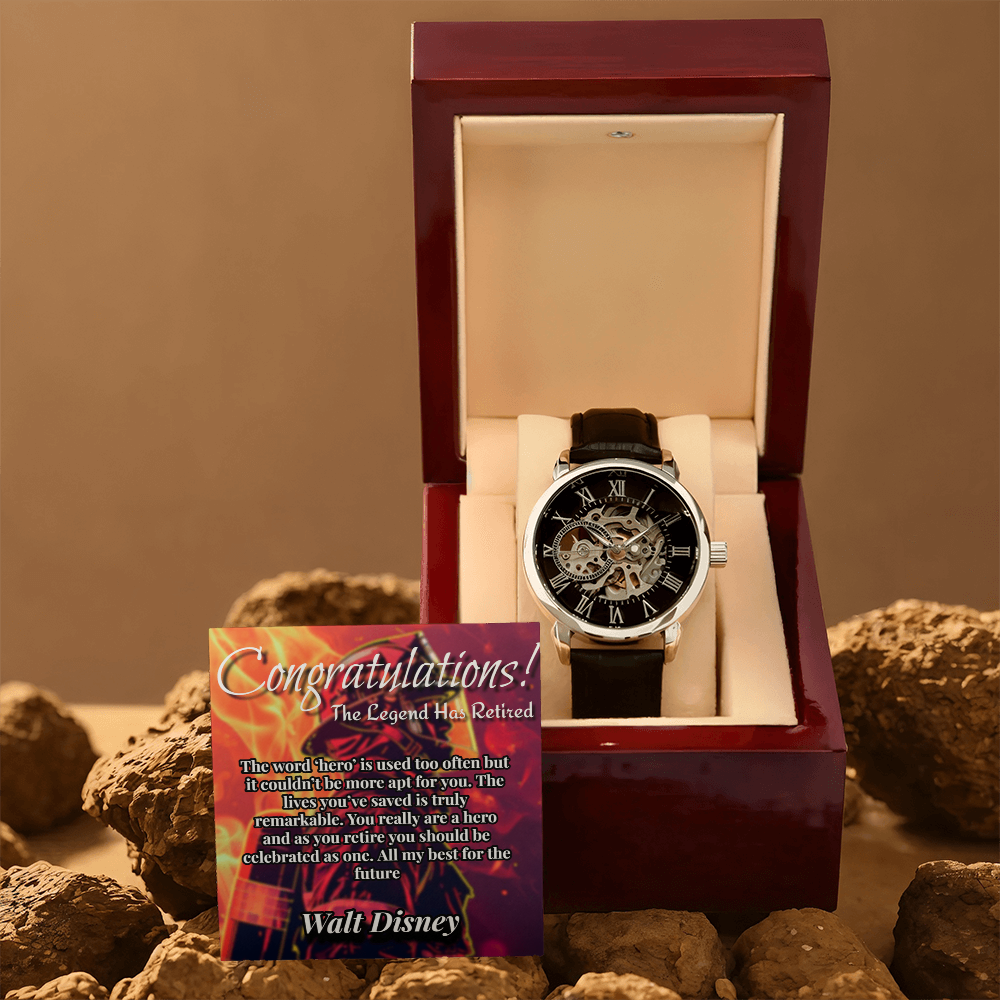 Firefighter Retirement Congratulation Watch - Custom Name Gift
