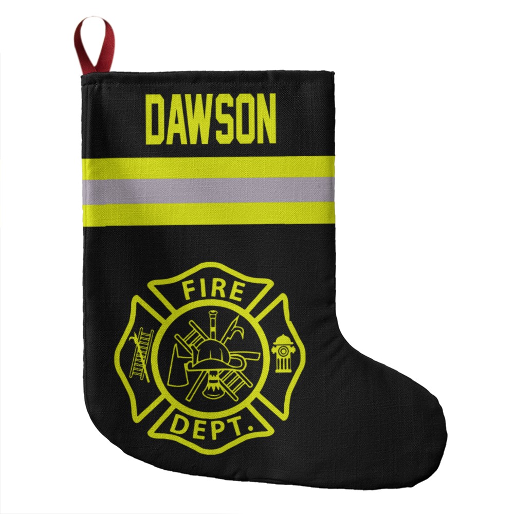Cusom Name Firefighter Giant Holiday Stocking