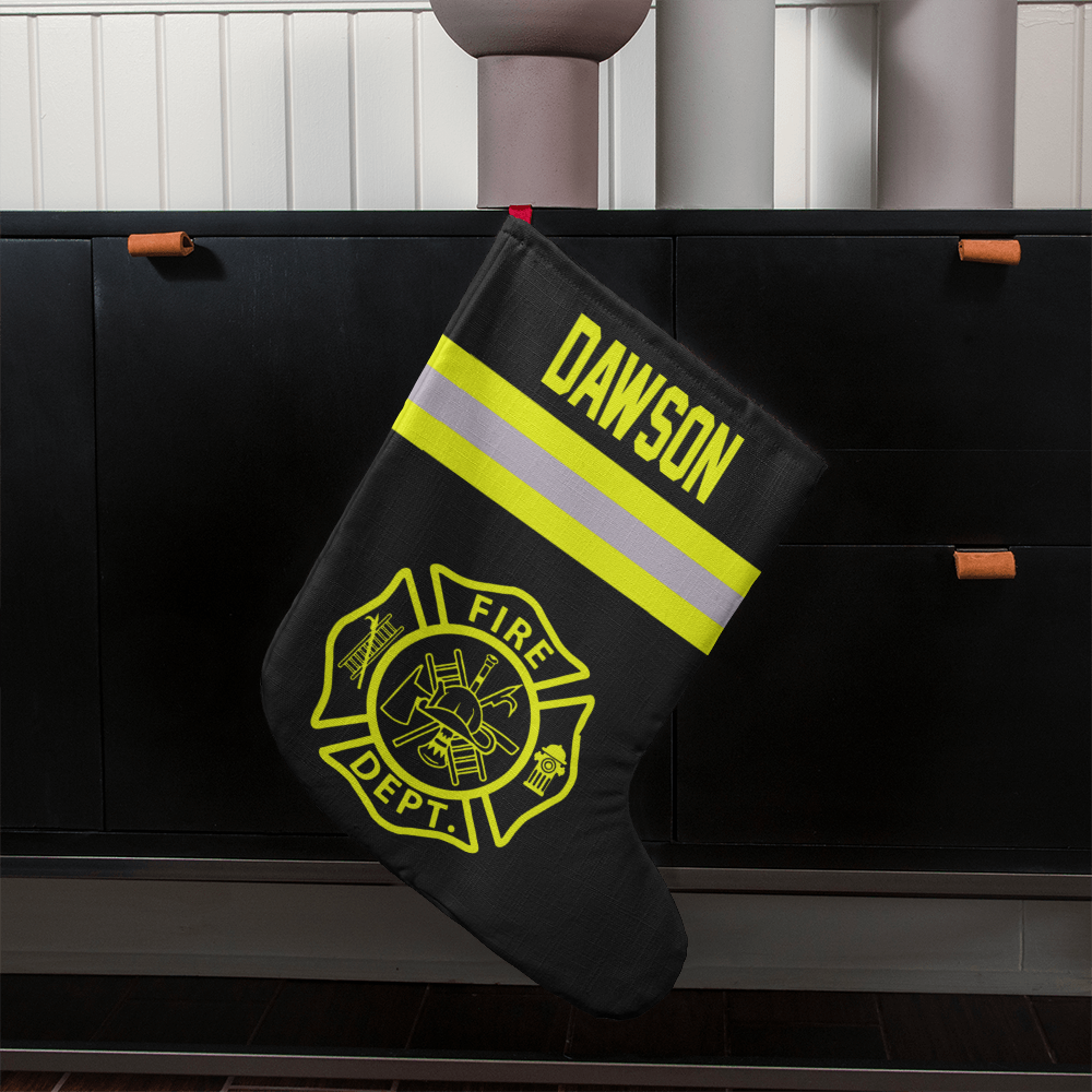 Cusom Name Firefighter Giant Holiday Stocking