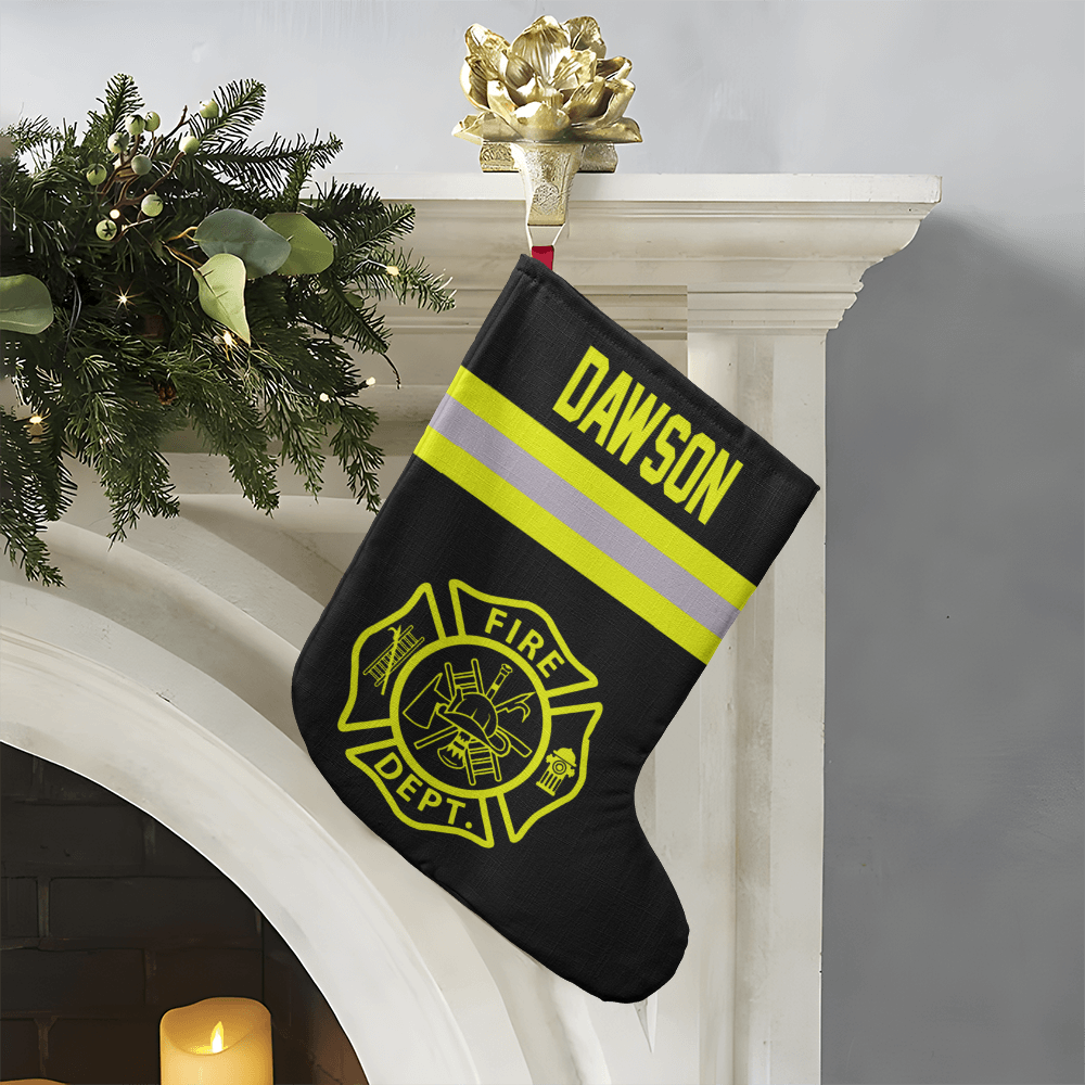 Cusom Name Firefighter Giant Holiday Stocking