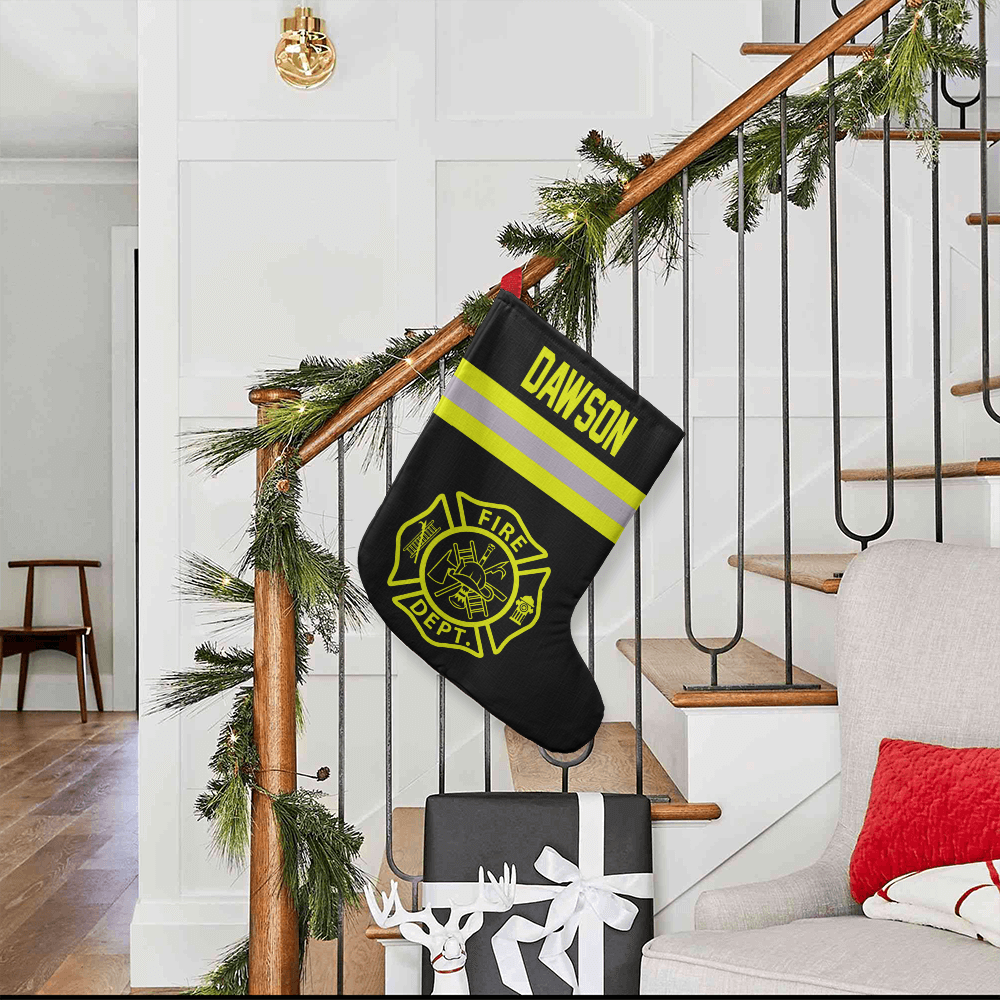 Cusom Name Firefighter Giant Holiday Stocking