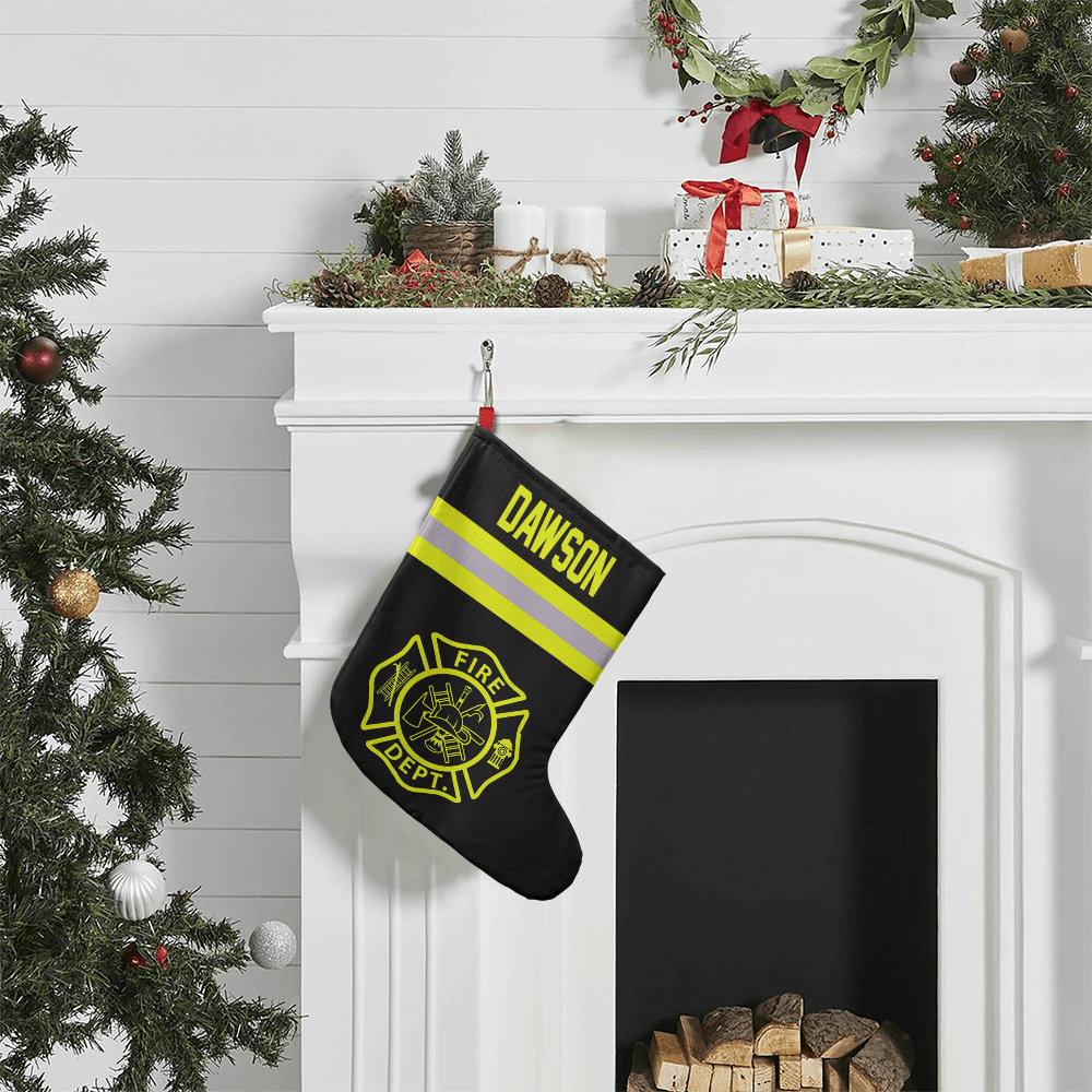 Cusom Name Firefighter Giant Holiday Stocking