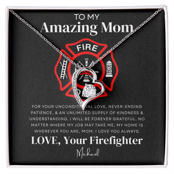 To My Amazing Mom - Firefighter Love Necklace
