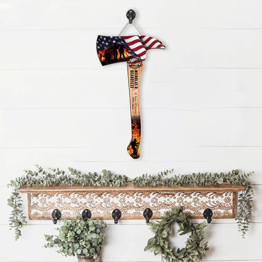 Custom Firefighter Axe Acrylic Sign, Gifts for Fire Fighter Colleagues Friends Family