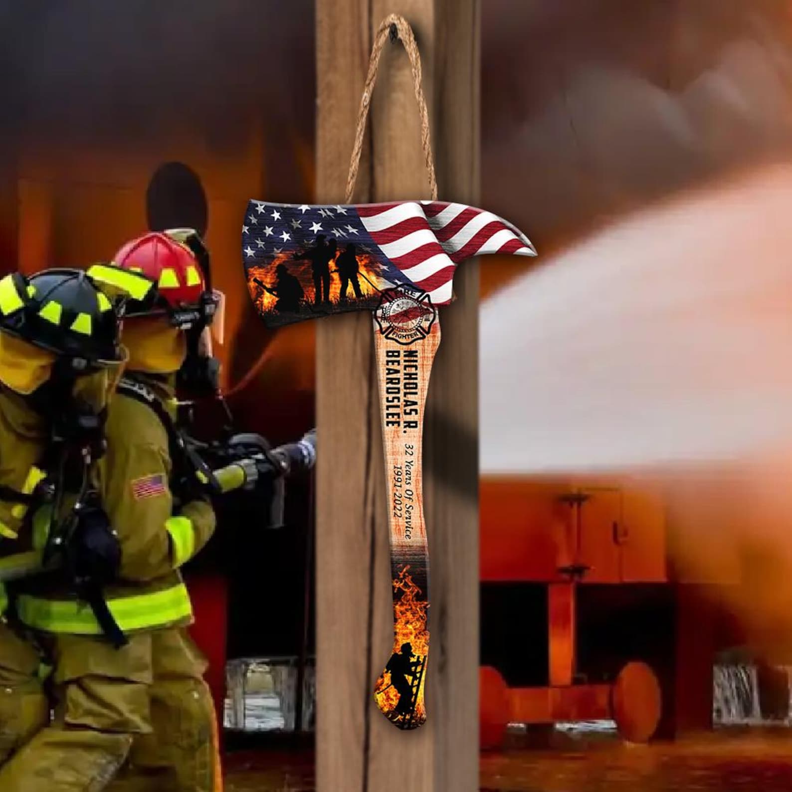 Custom Firefighter Axe Acrylic Sign, Gifts for Fire Fighter Colleagues Friends Family