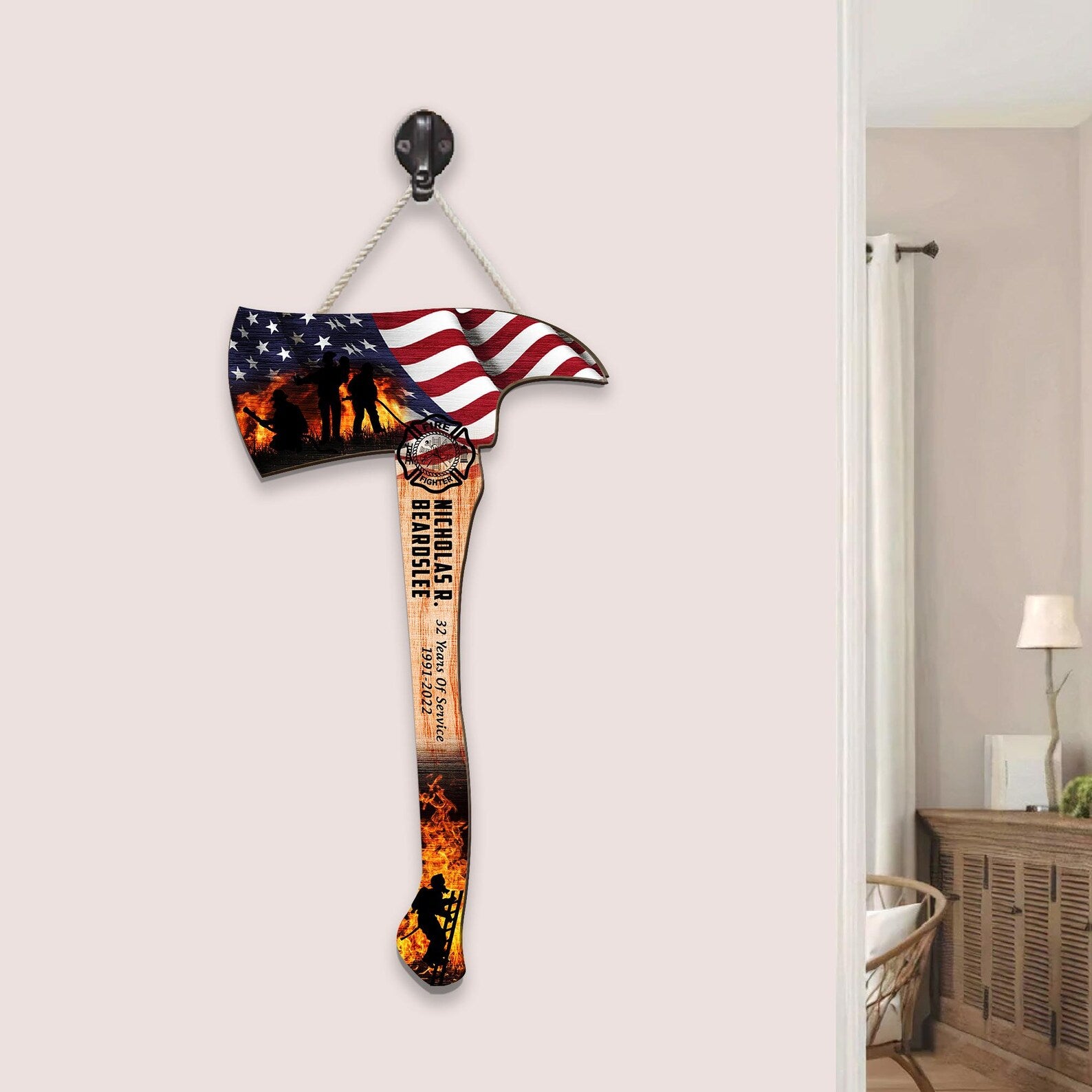 Custom Firefighter Axe Acrylic Sign, Gifts for Fire Fighter Colleagues Friends Family