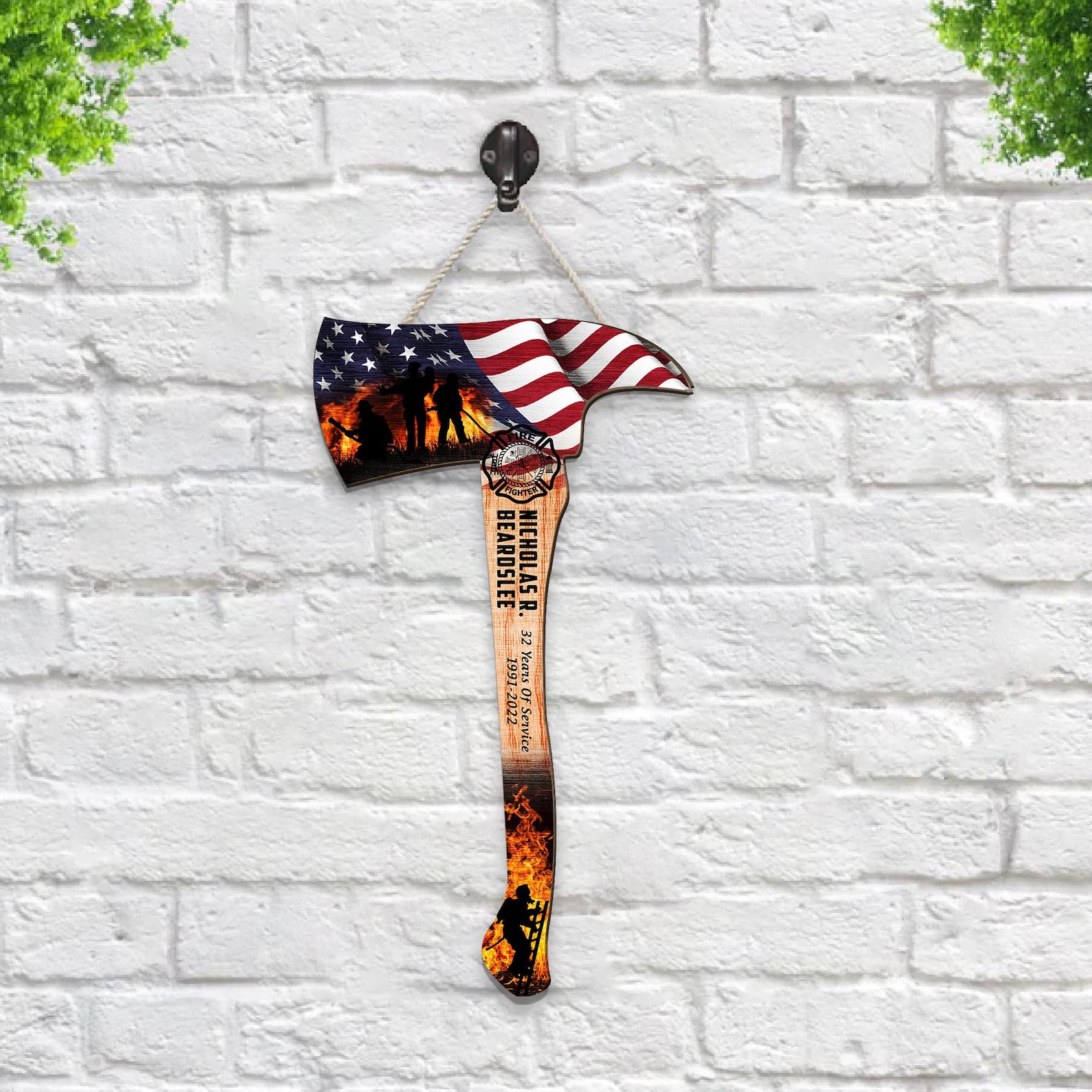 Custom Firefighter Axe Acrylic Sign, Gifts for Fire Fighter Colleagues Friends Family