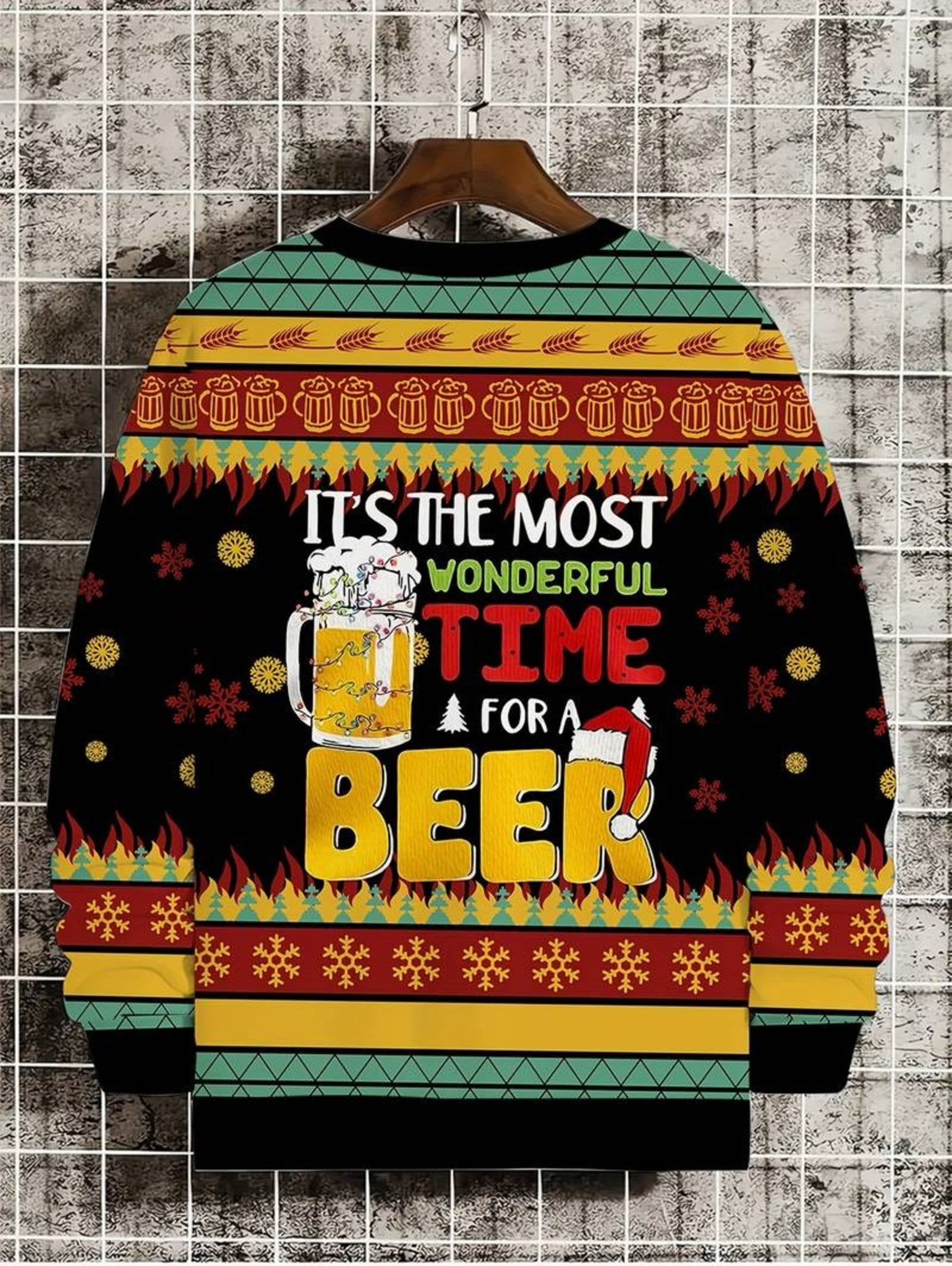 Beer Ugly Christmas Sweater - Most Wonderful Time Pullover