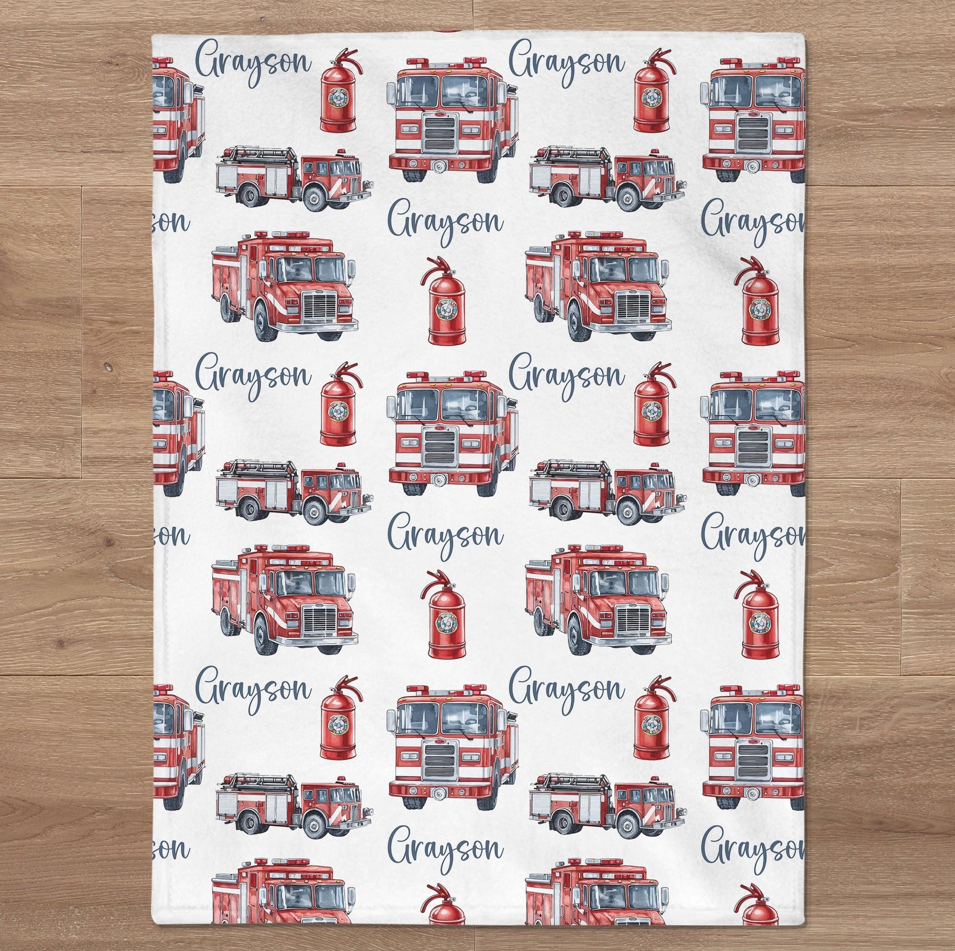 Couverture personnalisée pour pompiers - Motif personnalisé avec le nom du pompier