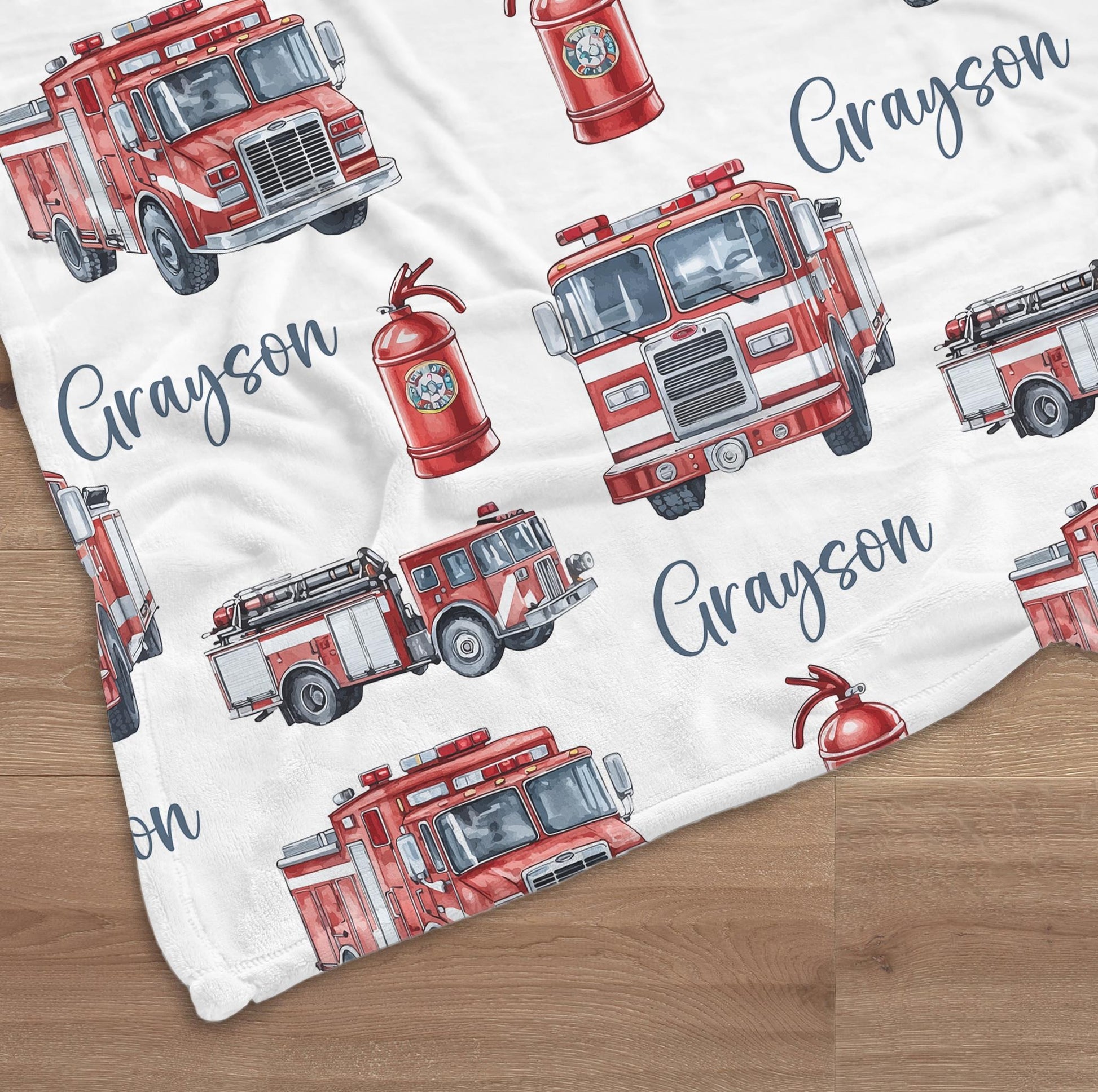 Couverture personnalisée pour pompiers - Motif personnalisé avec le nom du pompier