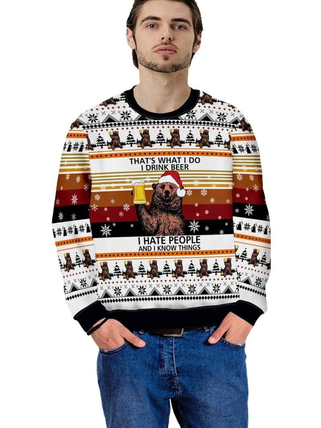 Beer Ugly Christmas Sweater - Beer With Beer