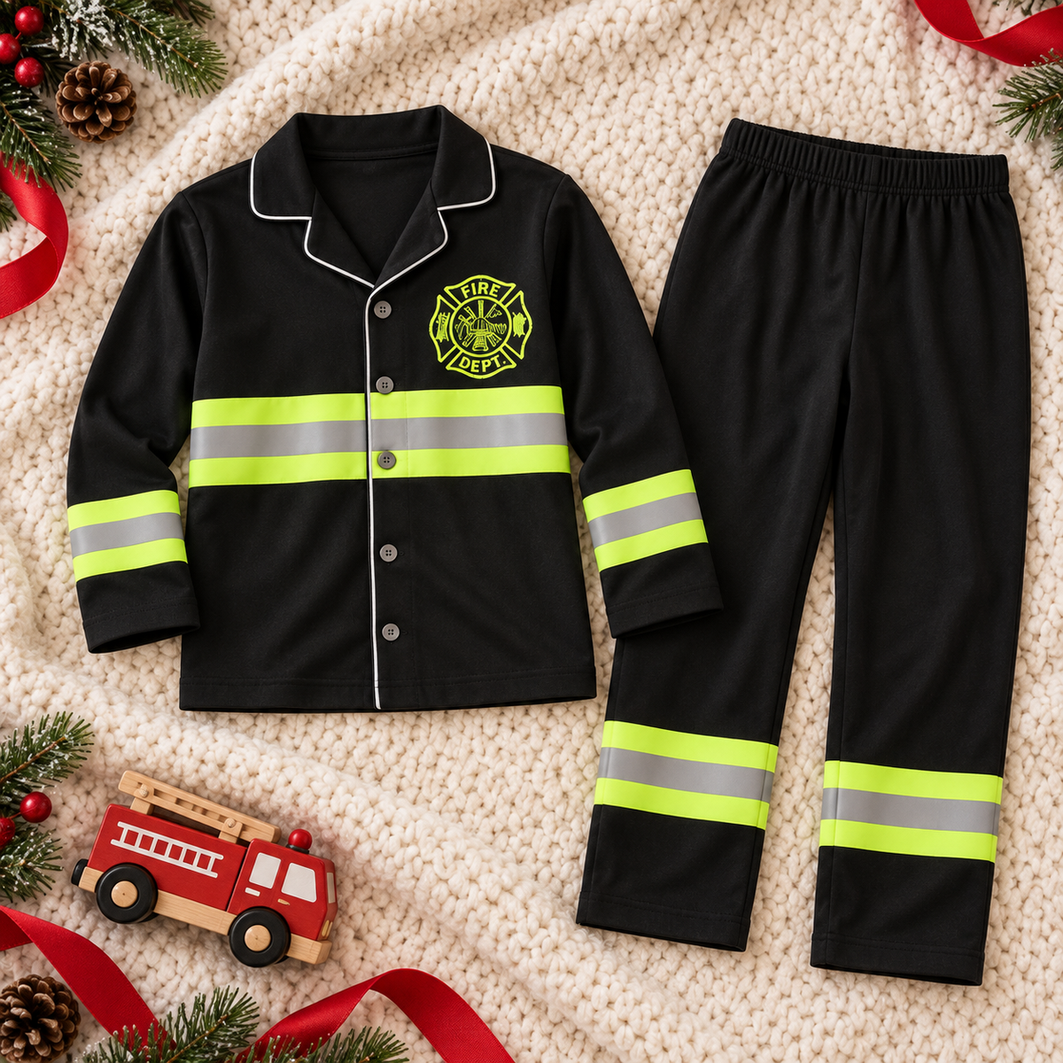 Kids Firefighter Pajama Set | Christmas Matching Family Pajamas