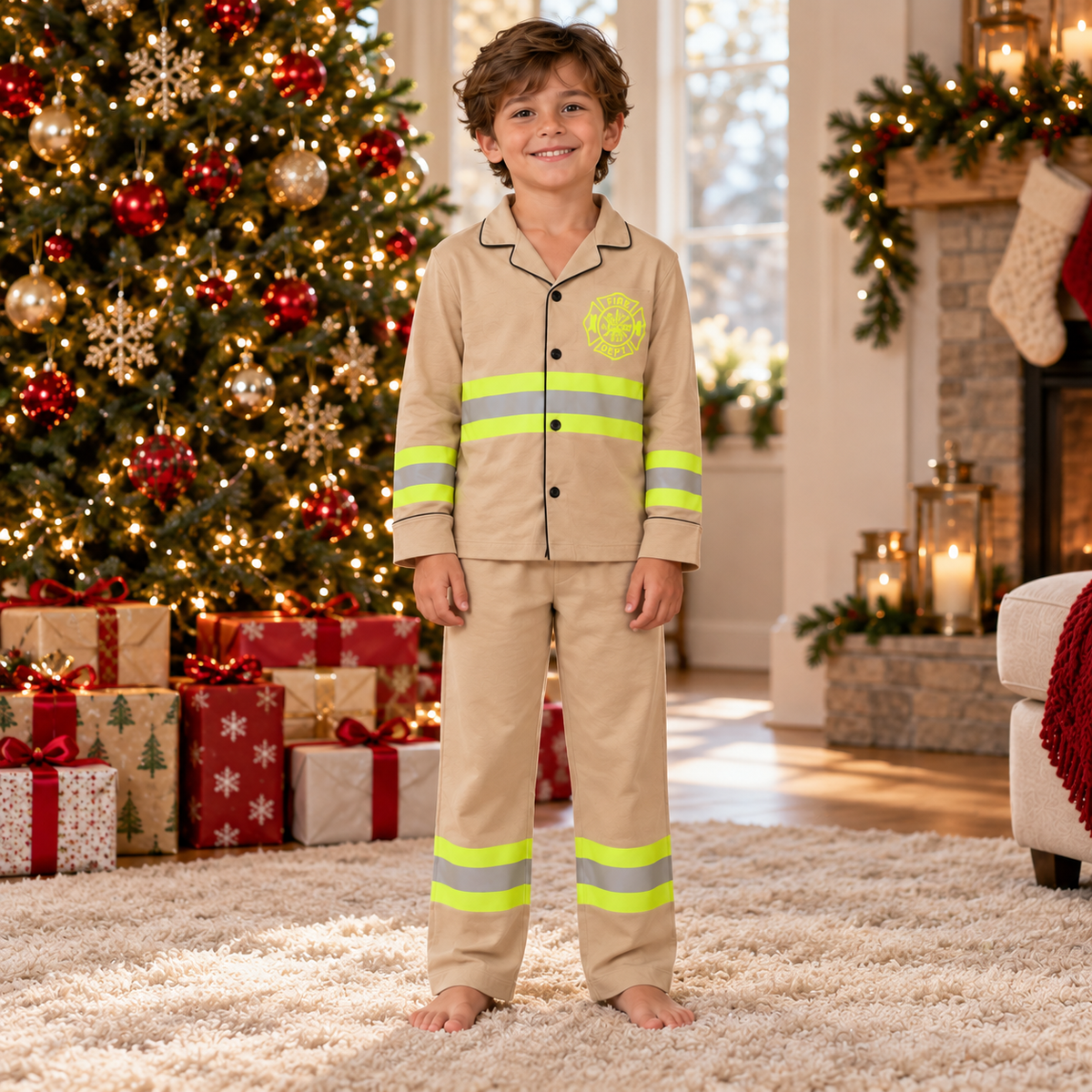 Kids Firefighter Pajama Set | Christmas Matching Family Pajamas