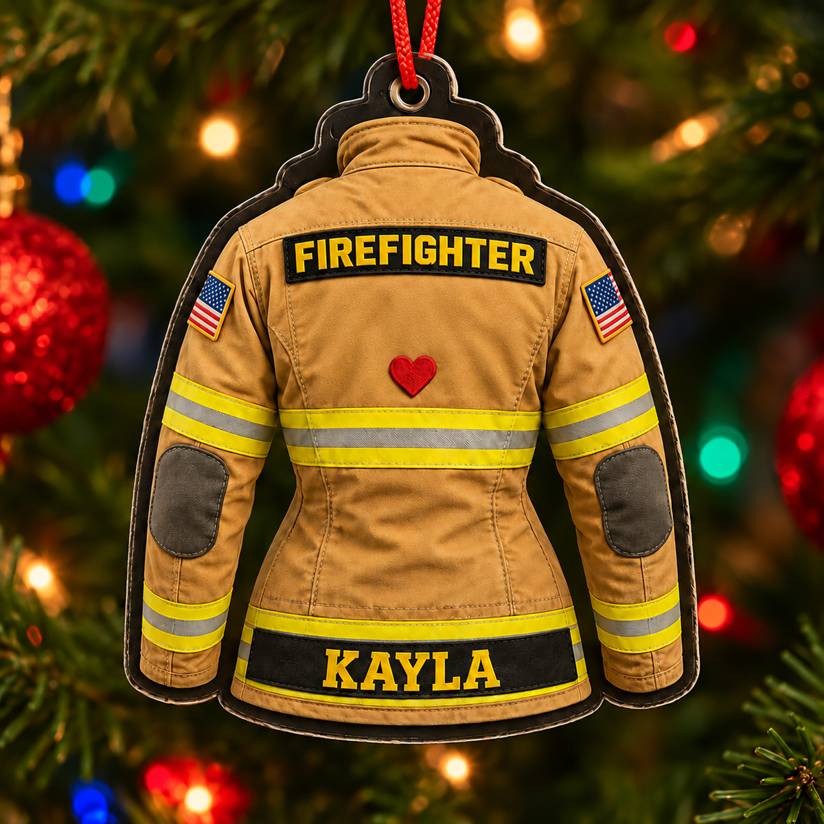 Weihnachtsschmuck aus Acryl: Feuerwehrheld – Weihnachtsdekoration für die Feuerwehr